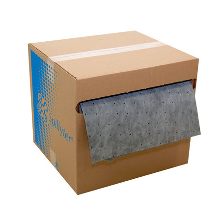 Sorbent Roll, 28 gal, 15 in x 150 ft, Universal, Gray, Polypropylene