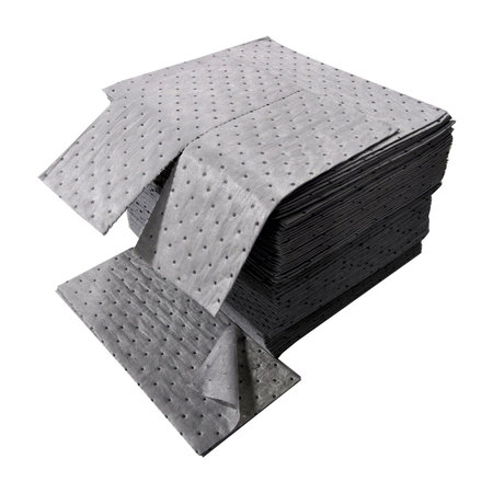Sorbent Pad, 24 gal, 16 in x 18 in, Universal, Gray, 100 PK