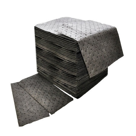 Sorbent Pad, 48 gal, 16 in x 18 in, Universal, Gray, 200 PK 