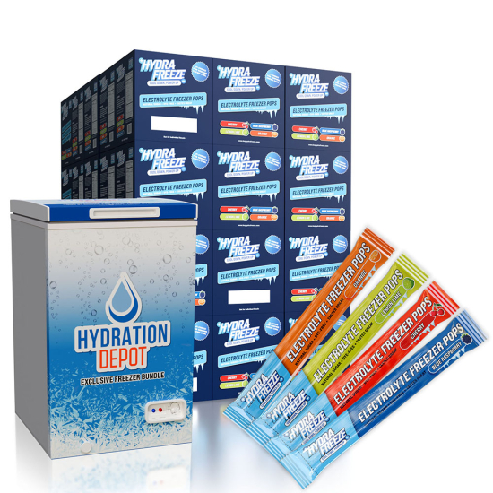 Hydrafreeze Electrolyte Freeze Pop - 7200 Pops Bundle w/Free Freezer