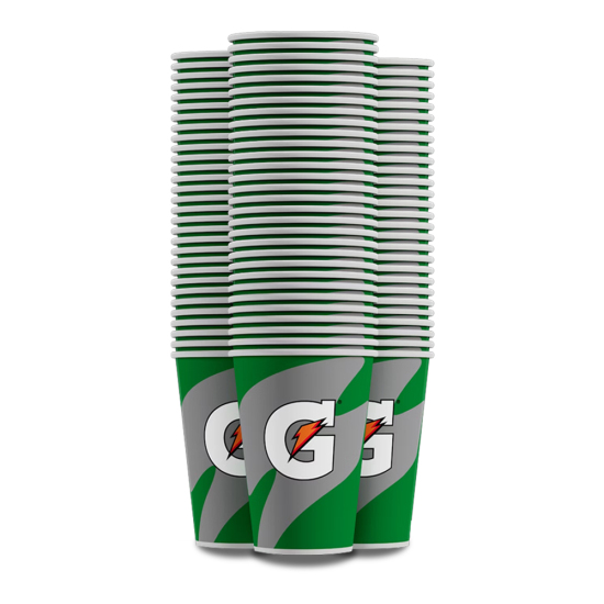 7 oz Gatorade Waxed Logo Paper Cups 2500/cs