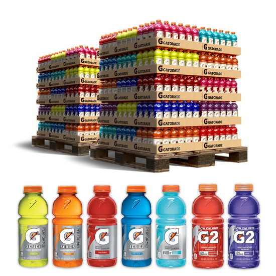 Gatorade 20 oz Wide Mouth Sports Drink - 108 Case Pallet - Mix and Match Flavors
