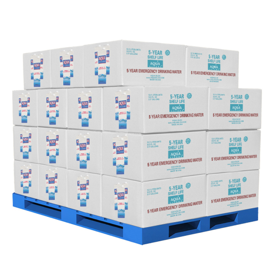 Emergency 33.8oz Box Drinking Water Pallet - 5 Year Shelf Life 