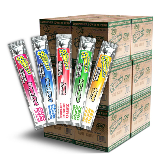 Sqwincher ZERO Sugar Assorted Flavor Freezer Pops -12 Case Bundle