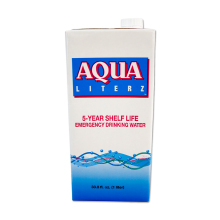 Aqua Literz Emergency Box Drinking Water - 33.8 oz - 5 Year Shelf Life