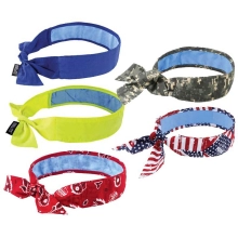6 Pack Chill-Its 6705CT Evaporative Cooling Bandana w/Cooling Towel - Tie Closure
