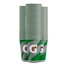 7 oz Gatorade Waxed Logo Paper Cups 2500/cs