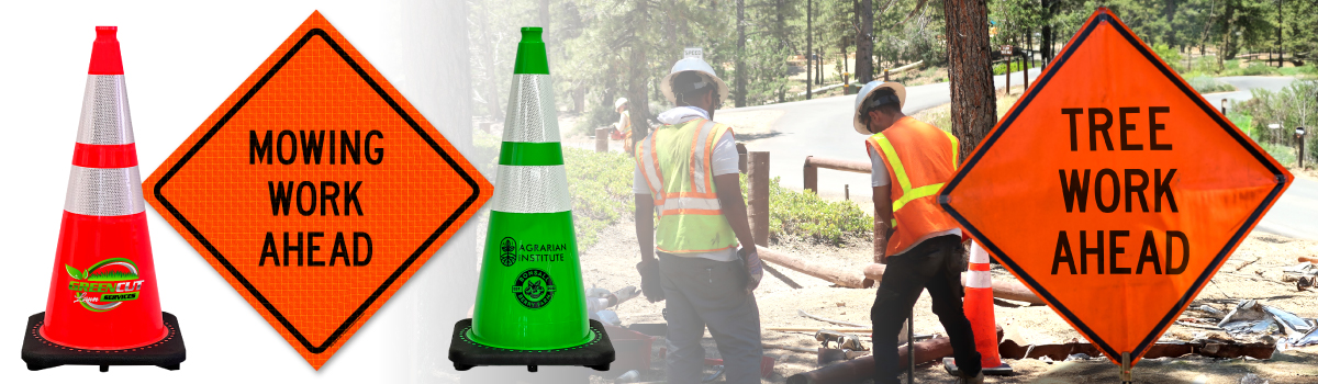 Why Your Tree and Landscaping Service Needs Roll-Up Signs, Branded Traffic Cones, Custom Safety Vests, and Drop Zone Cones