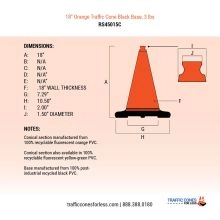 18 inch Reserved Traffic Cone w/Black Base - 2