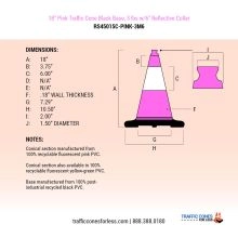 Pink Traffic Cone, 3 lb Black Base - 4