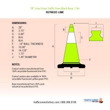 Lime Green Traffic Cone w/Black Base - 1