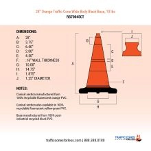Orange Wide Body Traffic Cone - 4