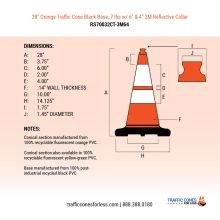 28 inch Orange Traffic Cones - 4