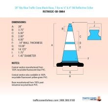28 inches Sky Blue Traffic Cone - 2
