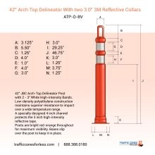 Red Arch-Looper Premium Delineator Post - 3