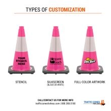 Pink Traffic Cone, 3 lb Black Base - 2