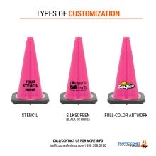 Pink Traffic Cone w/Black Base - 2