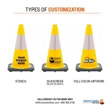 Yellow Traffic Cone w/Reflective Collar - 2