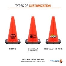 FREE STENCIL 18 inch Orange Traffic Cone - 3