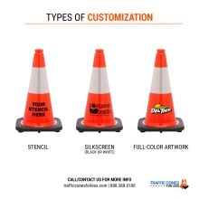 FREE STENCIL 18 inch Orange Traffic Cone - 3