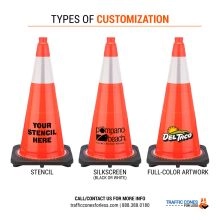 Orange Traffic Cone w/10 lb Black Base - 2