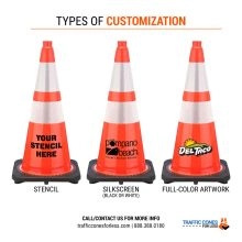 28 inch Traffic Cone 10 lb Black Base - 2