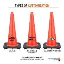 Custom Slim Traffic Cone w/Black Base - 1