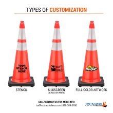 Custom DOT 36 inch Orange Traffic Cone  - 3