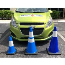 28 inches Blue Traffic Cone w/Black Base - 1