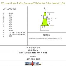 18 inch Lime-Green Traffic Cone - 1
