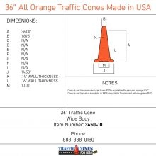 36 inches All Orange Traffic Cone - 1
