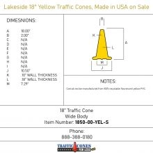 Lakeside 18 inch Yellow Traffic Cone - 1