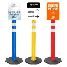 Delineator Post w/Heavy Duty Custom Sign - 1