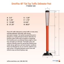 Omniflex 48 inch Flat Top Traffic Delineator - 2