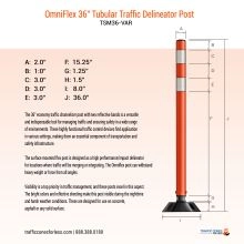 Omniflex 36 Inch Tubular Traffic Delineator - 4