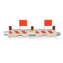 white aerocade with lights and flag