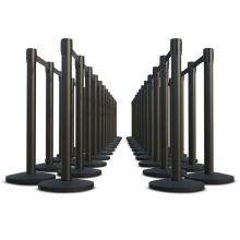 Retractable Belt No-Lean Stanchions - Premium Black Finish 50 Pack details