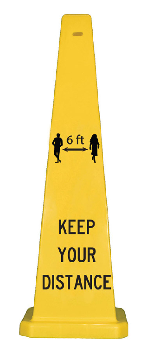 Lamba 36" Safety Cone -  6 Ft Keep Your Distance