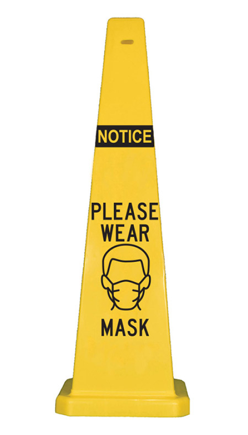 Lamba 36" Safety Cone - Notice Please Wear Mask