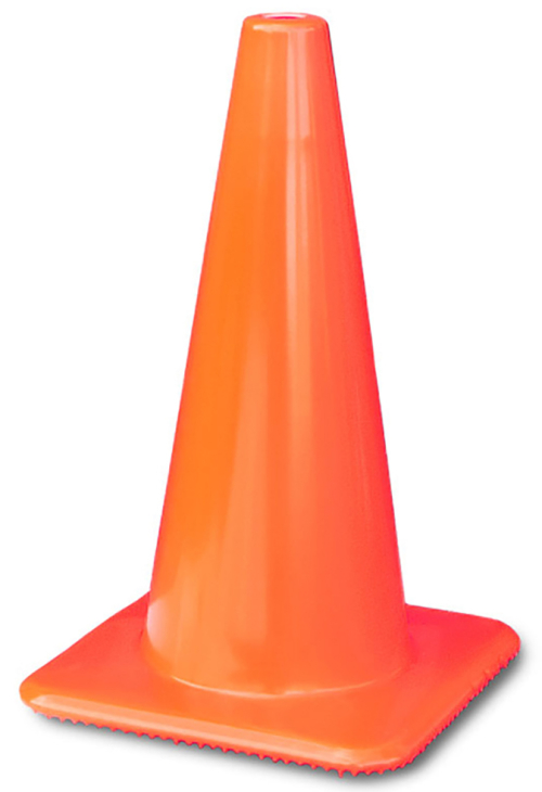 18" 3 lb All Orange Traffic Cone Made in USA