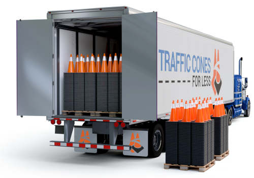 36" Orange Traffic Cones, 12lbs Black Base, 6" Reflective Collar Truckload