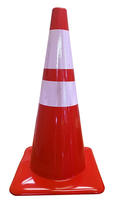 Lakeside 28" 7 lb Red Traffic Cone w/4" & 6" Reflective Collars
