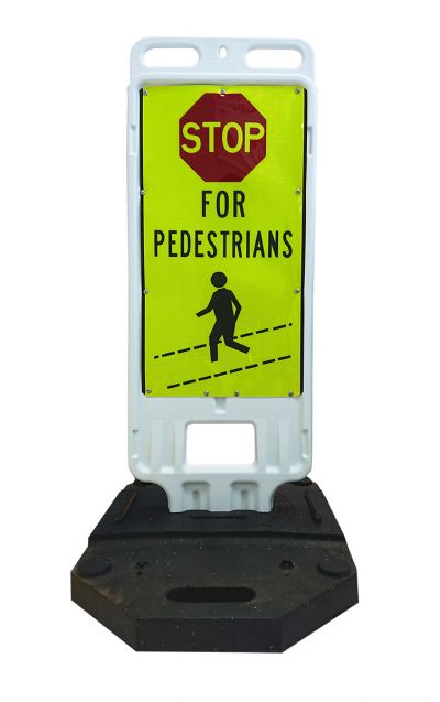 Step-N-Lock Vertical Panel - Stop For Pedestrians