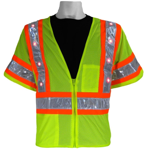 Hi Vis Mesh LED Safety Vest FrogWear Type R Class 3
