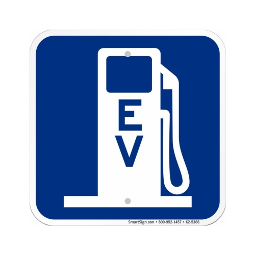 Electric Vehicle Sign: EV Electric Vehicle Charging Station Symbol 