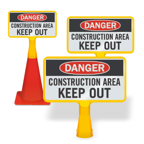 ConeBoss Sign: Danger - Construction Area Keep Out