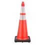 36" Orange Traffic Cone, 12 lb Black Base, w/6" & 4" 3M Reflective Collar