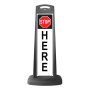 Black Reflective Vertical Sign Panel w/Base Option - Stop Here