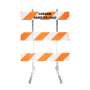 Type III Heavy Duty Plastic Panel Barricade w/Galvanized Steel Legs - Single Sided