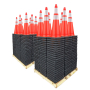 Govt Agency 36" Traffic Cones, 12lb Black Base, w/6" & 4" 3M Reflective Collars